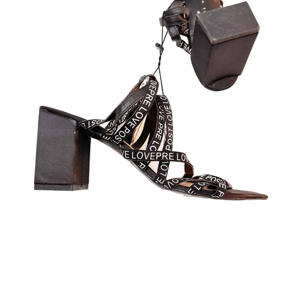 ZARA Love Strappy Block Heel Ope Toe Sandal Size 40 NWT